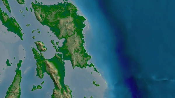 Východní Samar Provincie Filipíny Barevná Data Jezery Řekami Tvar Rýsoval — Stock fotografie