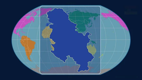 Vista Ampliada Del Esquema Serbia Con Líneas Perspectiva Contra Mapa —  Fotos de Stock