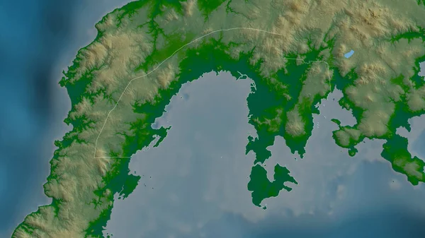 Zamboanga Sibugay Prowincja Filipiny Kolorowe Dane Zacienienia Jeziorami Rzekami Kształt — Zdjęcie stockowe
