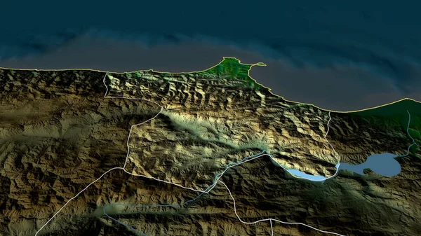 ソップ トルコの州が拡大し 強調した 主な物理的な風景機能 3Dレンダリング — ストック写真