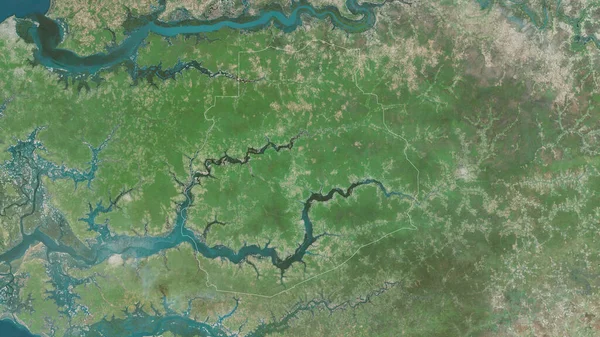 Sedhiou Oblast Senegalu Satelitní Snímky Tvar Rýsoval Jeho Venkovské Ploše — Stock fotografie