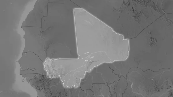 스테레오 계측도에 회색의 빛나는 윤곽이 래스터 — 스톡 사진