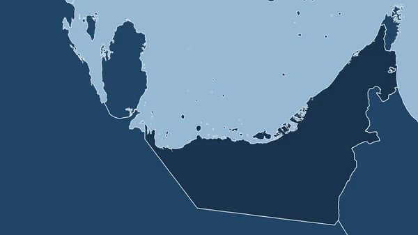 Оаэ Крупный План Страны Очертаний Формы Маска Суши Океана — стоковое фото