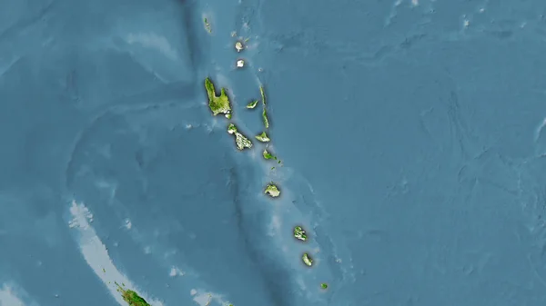 Vanuatu Satelitu Mapa Stereografické Projekci Hrubé Složení Rastrových Vrstev Temně — Stock fotografie