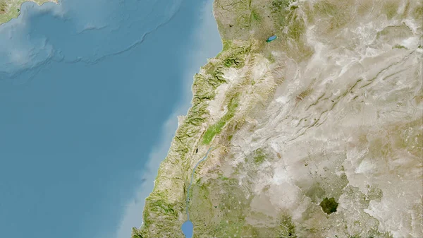 Obszar Libanu Satelicie Mapa Projekcji Stereograficznej Surowy Skład Warstw Rastrowych — Zdjęcie stockowe