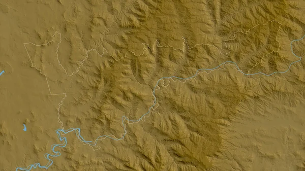 Mohale Hoek Distriktet Lesotho Färgade Skuggdata Med Sjöar Och Floder — Stockfoto