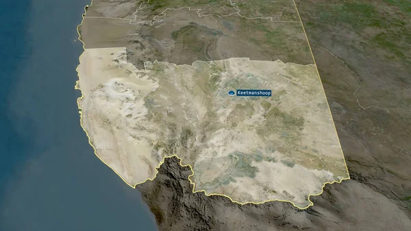 Karas Región Namibia Zoomed Destacó Con Capital Imágenes Satélite Renderizado — Foto de Stock