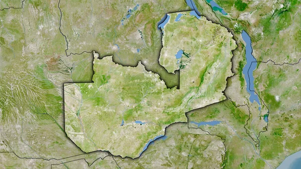 Zambia Área Satélite Mapa Proyección Estereográfica Composición Cruda Capas Trama — Foto de Stock