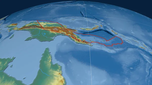 Drewniana Płyta Tektoniczna Zarysowana Kuli Ziemskiej Mapa Pomocy Topograficznej Renderowanie — Zdjęcie stockowe