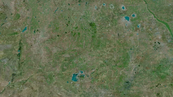 Aqmola Regionen Kazakstan Satellitbilder Form Som Skisseras Mot Dess Landområde — Stockfoto