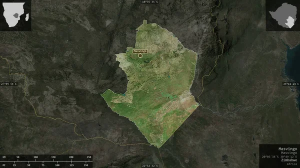 Masvingo Province Zimbabwe Satellite Imagery Shape Presented Its Country Area — Stock Photo, Image