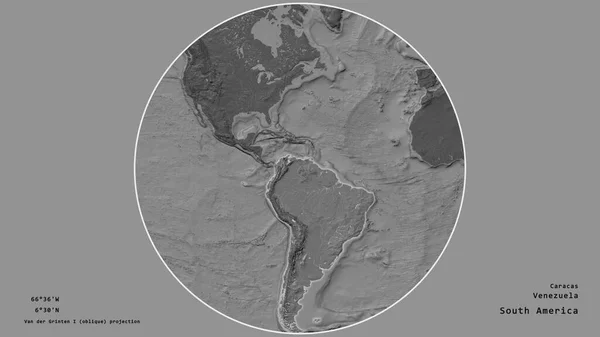 Área Venezuela Centró Círculo Que Rodea Continente Sobre Fondo Desaturado — Foto de Stock