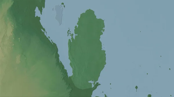 Área Qatar Mapa Topográfico Relieve Proyección Estereográfica Composición Cruda Capas — Foto de Stock