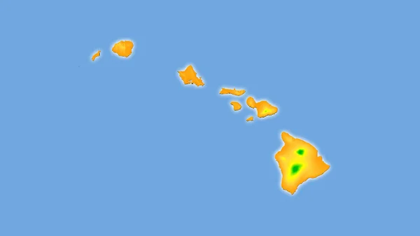 Stany Zjednoczone Obszar Hawajów Rocznej Mapie Temperatury Projekcji Stereograficznej Surowa — Zdjęcie stockowe