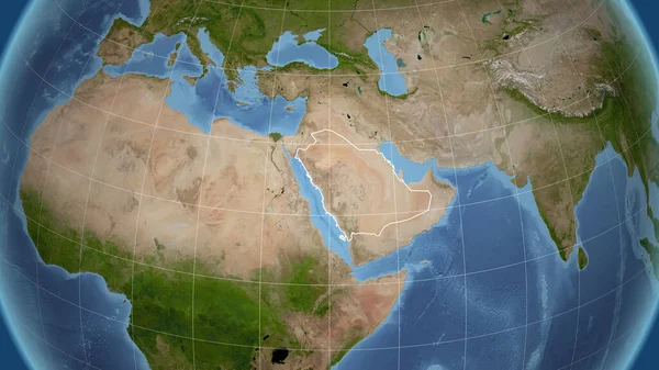 サウジアラビア 国の概要と遠くの視点 衛星画像 — ストック写真