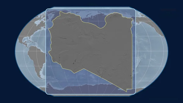 Zoomed Vista Della Libia Delineare Con Linee Prospettiche Contro Una — Foto Stock