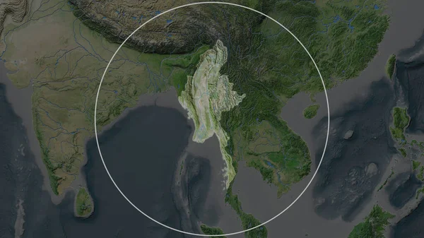 Ampliata Area Del Myanmar Circondata Cerchio Sullo Sfondo Del Suo — Foto Stock