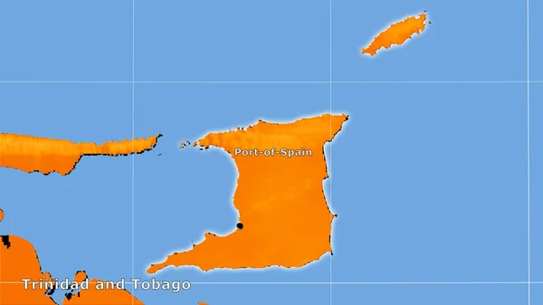 Área Trinidad Tobago Mapa Anual Temperatura Proyección Estereográfica Composición Principal — Foto de Stock