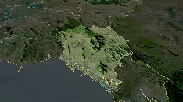 Chanthaburi Province Thailand Zoomed Highlighted Satellite Imagery Rendering — Stock Photo, Image