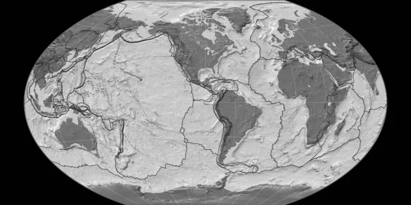 Mapa Mundial Proyección Del Winkel Tripel Centrado Longitud Oeste Mapa — Foto de Stock