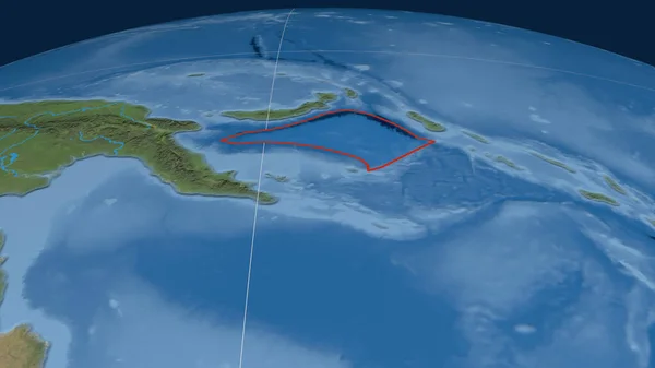 Salomon Zee Tektonische Plaat Geschetst Aardbol Satellietbeelden Weergave — Stockfoto