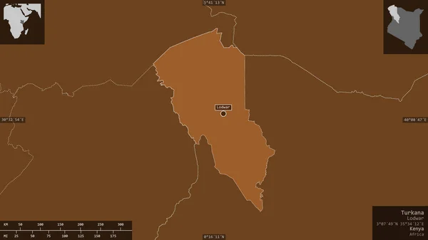 Turkana Provincie Kenia Patroon Vaste Stoffen Met Meren Rivieren Vorm — Stockfoto