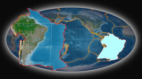 Placa Tectónica Sudamérica Extruida Presentada Contra Las Imágenes Satelitales Globales —  Fotos de Stock