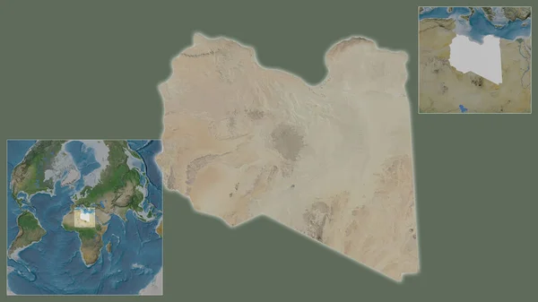 Primer Plano Libia Ubicación Región Centro Mapa Mundial Gran Escala — Foto de Stock