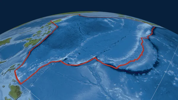 Tektonische Platte Der Philippinischen See Umrissen Auf Dem Globus Satellitenbilder — Stockfoto