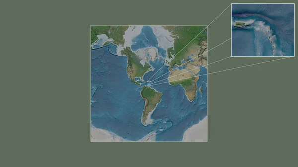 Utvidgat Och Utvidgat Område Saint Kitts Och Nevis Extraheras Från — Stockfoto