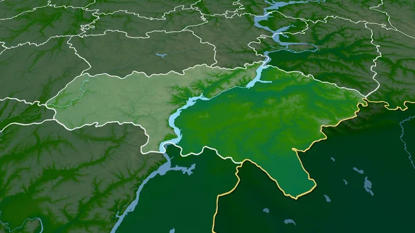 Saratov Regione Della Russia Ingrandito Evidenziato Principali Caratteristiche Del Paesaggio — Foto Stock