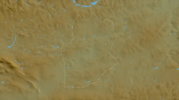 モンゴル国ドルノゴヴィ県 湖や川と色シェーダーデータ 形状は その国の領域に対して概説 3Dレンダリング — ストック写真
