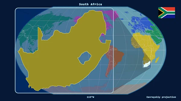 Vista Ampliada África Sul Esboço Com Linhas Perspectiva Contra Mapa — Fotografia de Stock