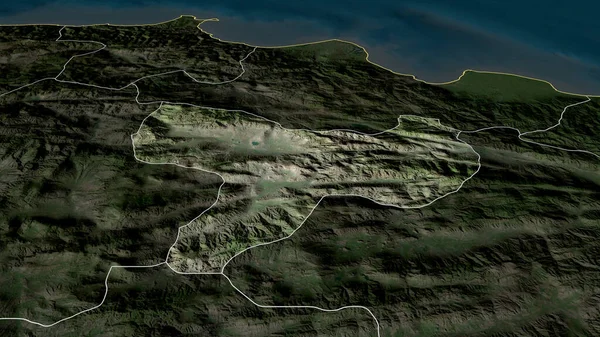 Amasya トルコの州が拡大し 強調した 衛星画像 3Dレンダリング — ストック写真
