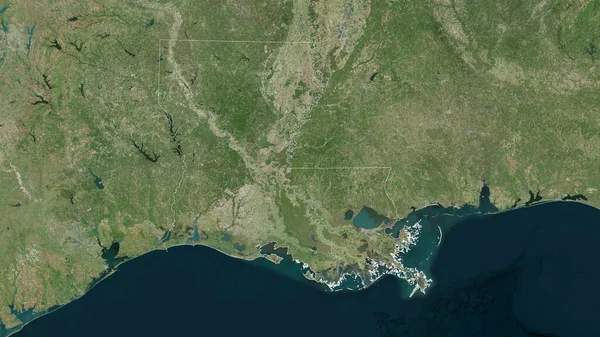 Luizjana Stan Stany Zjednoczone Zdjęcia Satelitarne Kształt Nakreślony Stosunku Obszaru — Zdjęcie stockowe