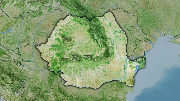 Rumania Zona Satélite Mapa Proyección Estereográfica Composición Cruda Capas Trama — Foto de Stock