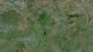 Kayes, Mali bölgesi. Uydu görüntüleri. Ülke alanına göre şekillendirilmiş. 3B görüntüleme