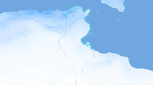 Stereografik Projeksiyondaki Yıllık Yağış Haritasında Tunus Bölgesi Işık Saçan Ana — Stok fotoğraf