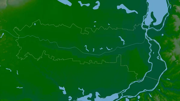 Ialomita Condado Rumania Datos Sombreado Colores Con Lagos Ríos Forma — Foto de Stock