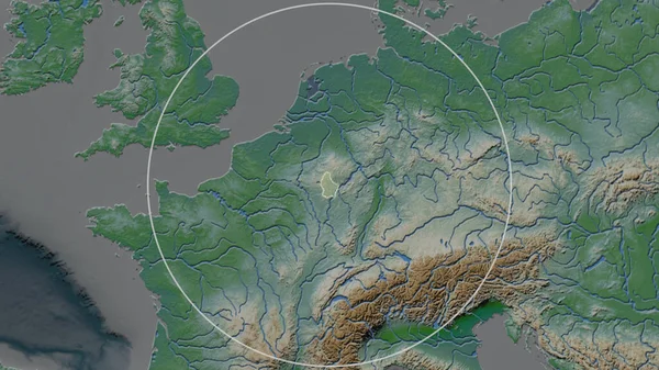 Ampliata Area Del Lussemburgo Circondata Cerchio Sullo Sfondo Del Suo — Foto Stock