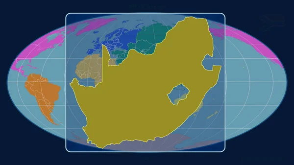 Vista Ampliada Del Esquema Sudáfrica Con Líneas Perspectiva Contra Mapa —  Fotos de Stock