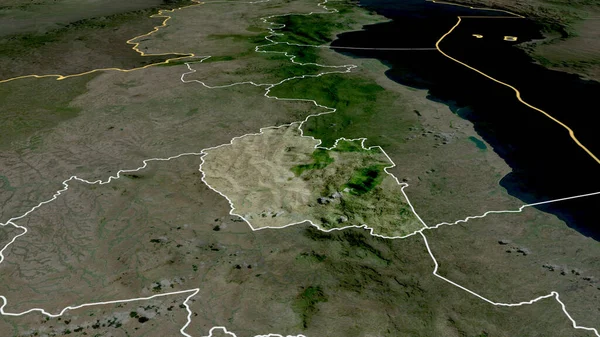 Ntchisi Distriktet Malawi Zoomas Och Markeras Satellitbilder Rendering — Stockfoto