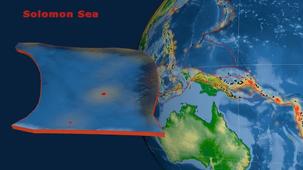 Die Tektonische Platte Der Salomonischen See Wurde Gegen Den Globus — Stockfoto
