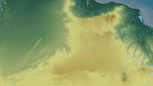 Nalut Περιφέρεια Λιβύης Έγχρωμη Ανακούφιση Λίμνες Και Ποτάμια Σχηματισμός Που — Φωτογραφία Αρχείου
