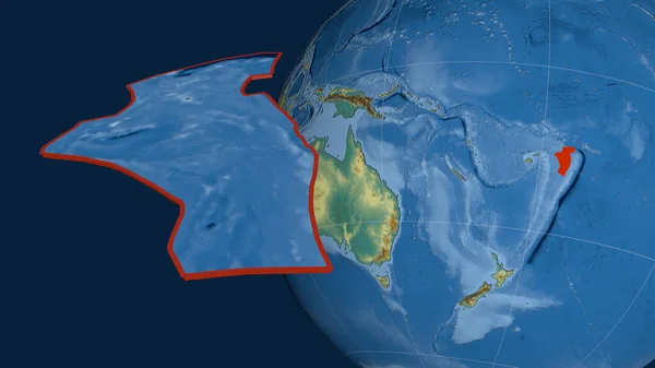 Niuafou Tectonic Plate Extruded Presented Globe Topographic Relief Map Rendering — Stock Photo, Image