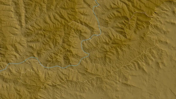 カチャの首 レソトの地区 湖や川と色シェーダーデータ 形状は その国の領域に対して概説 3Dレンダリング — ストック写真