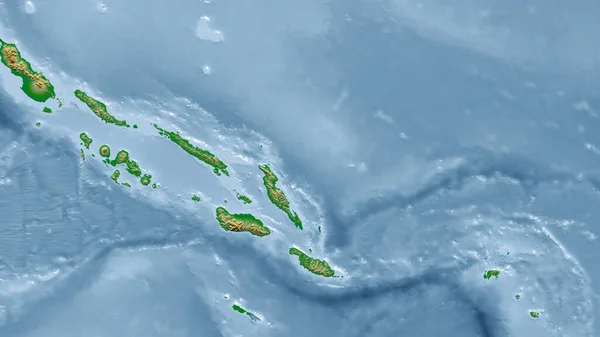 Ilhas Salomão Perspectiva Close País Sem Esboço Cor Mapa Físico — Fotografia de Stock