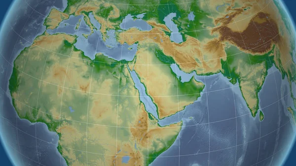 Arabia Saudita Quartiere Prospettiva Lontana Senza Contorno Mappa Fisica Colori — Foto Stock