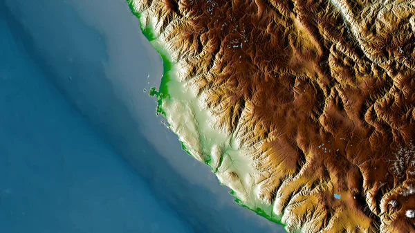 Ica Regio Van Peru Gekleurde Schaduwgegevens Met Meren Rivieren Vorm — Stockfoto