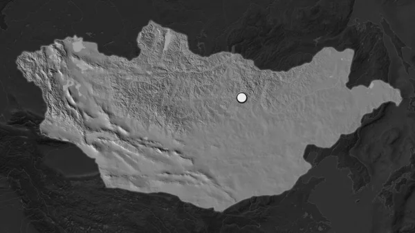 Mongólia Kiemelt Területe Amelynek Fővárosa Környék Kiszáradt Térképén Található Kétszintes — Stock Fotó